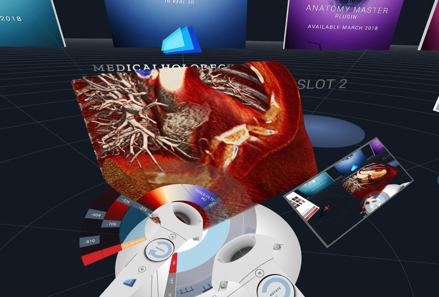 The <strong>DICOM viewer</strong> and <strong>Human Anatomy viewer</strong> for Virtual Reality VR: Filter, Measure, create 3D Footage and Still Images of human anatomy DICOM data