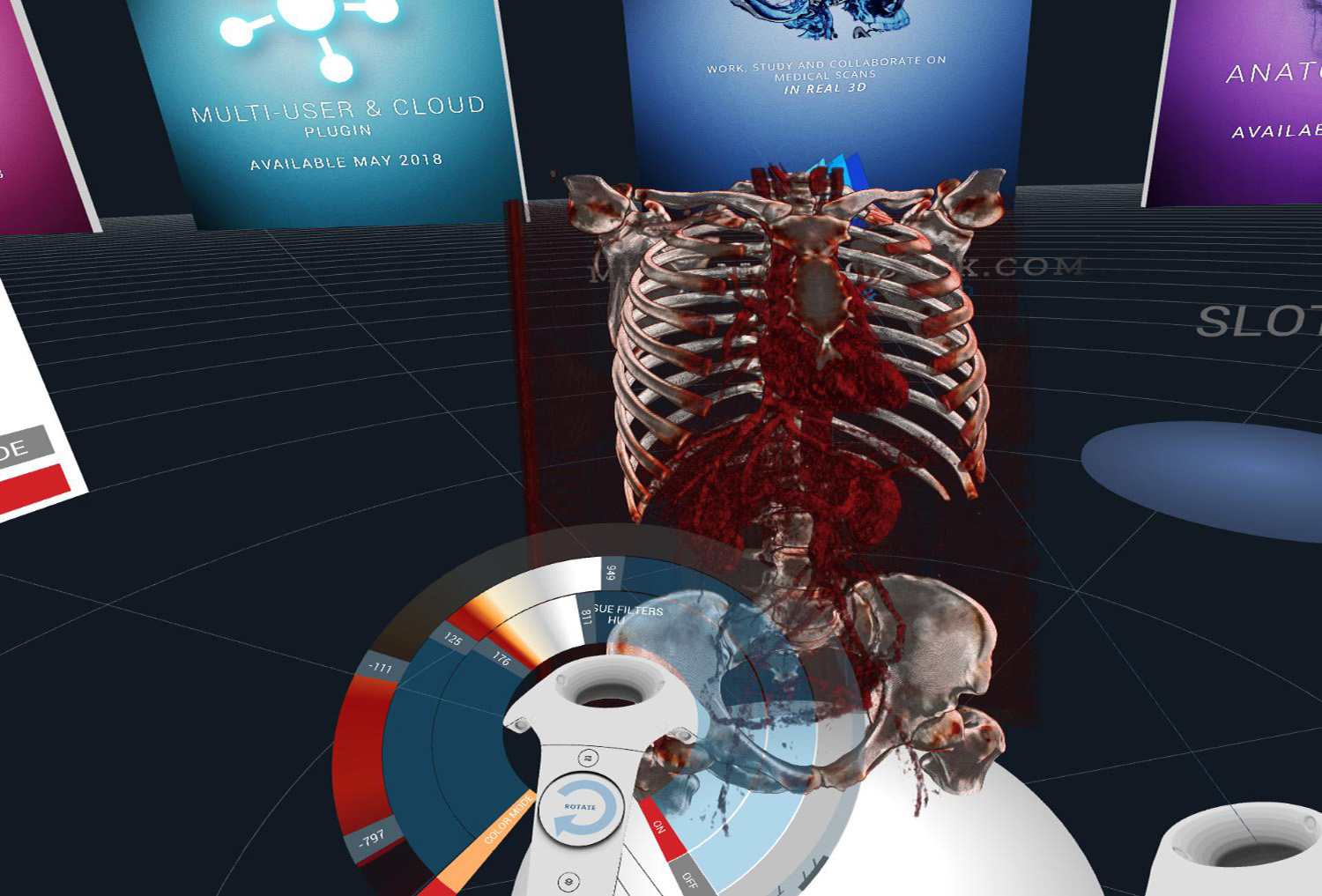 The <strong>DICOM viewer</strong> and <strong>Human Anatomy viewer</strong> for Virtual Reality VR: work on <strong>Human Anatomy DICOM files</strong> and medical 3D data in life size and realtime