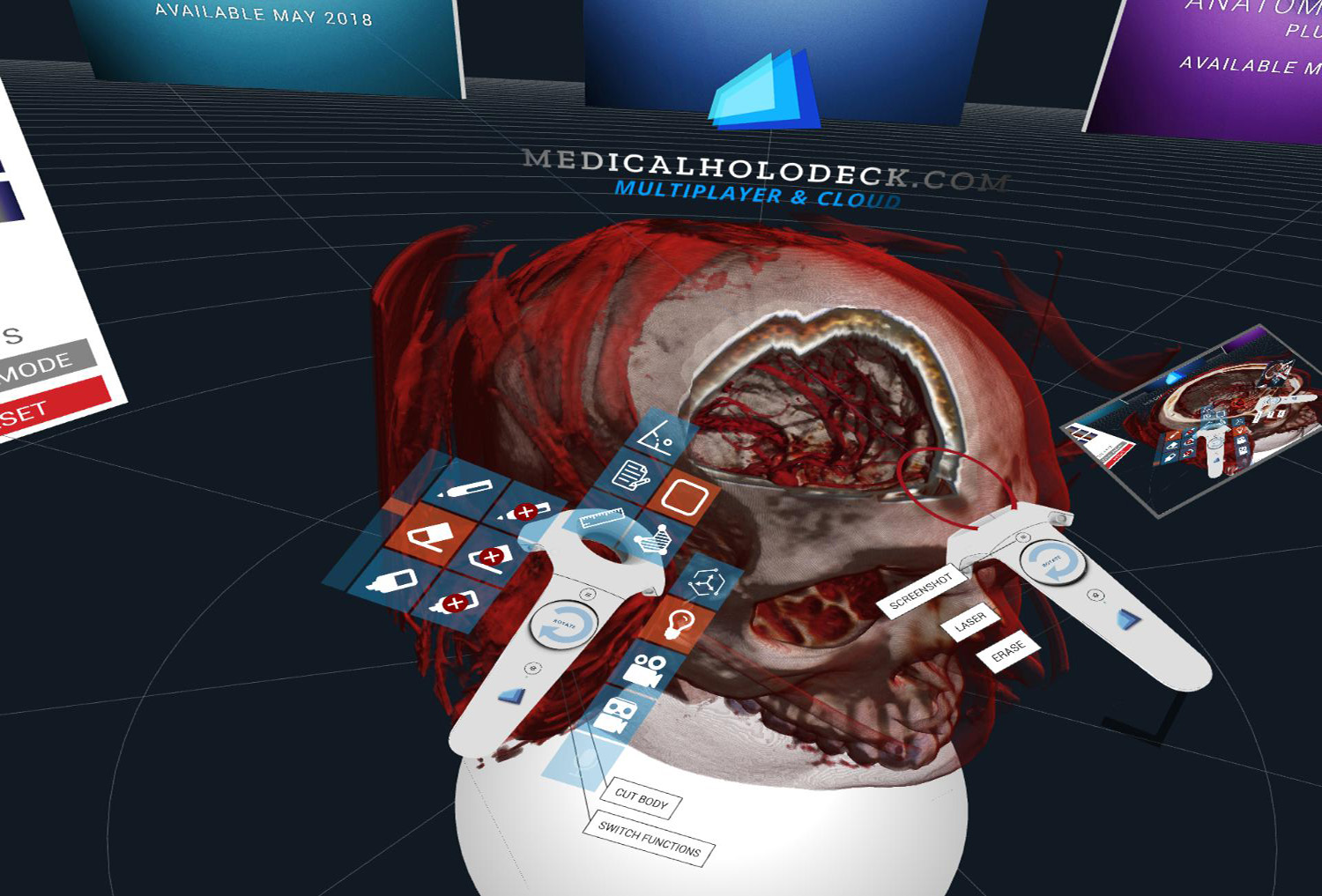 <strong>The Medical and Human Anatomy DICOM viewer for Virtual Reality VR</strong>: view and erase parts of the DICOM file in real 3D virtual space. Share your work and export it as DICOM file or 3D mesh in .obj file format